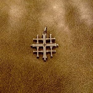 James Avery Jerusalem cross pendant in sterling. Good condition.